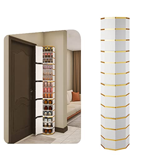 360° drehbares Schuhregal, hoch, vertikal, Metall, für kleine Räume, Eingangsbereich und Flur, runder Schuhschrank mit 43 cm Durchmesser, effiziente Schuhregal-Lösung 360° drehbares Schuhregal, hoch, vertikal, Metall, für kleine Räume, Eingangsbereich und Flur, runder Schuhschrank mit 43 cm Durchmesser, effiziente Schuhregal-Lösung von Generisch