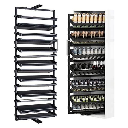 360° drehbares Schuhregal – hoher, schmaler Metallnizer für Schrank, platzsparendes vertikales Regal, stapelbare Aufbewahrungslösung für kleine Schlafzimmer, langlebiges schwarzes Design 360° drehbares Schuhregal – hoher, schmaler Metallnizer für Schrank, platzsparendes vertikales Regal, stapelbare Aufbewahrungslösung für kleine Schlafzimmer, langlebiges schwarzes Design von Generisch