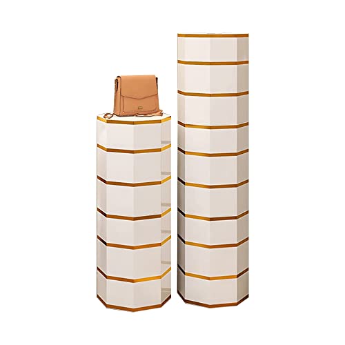 360° drehbares achteckiges Schuhregal, Turmschrank, freistehend, Metall, drehbarer Ständer für kleine Räume, Lazy Susan, Design, 43 cm, Gold, 127 cm Höhe, perfekte Aufbewahrungslösung 360° drehbares achteckiges Schuhregal, Turmschrank, freistehend, Metall, drehbarer Ständer für kleine Räume, Lazy Susan, Design, 43 cm, Gold, 127 cm Höhe, perfekte Aufbewahrungslösung von Generisch