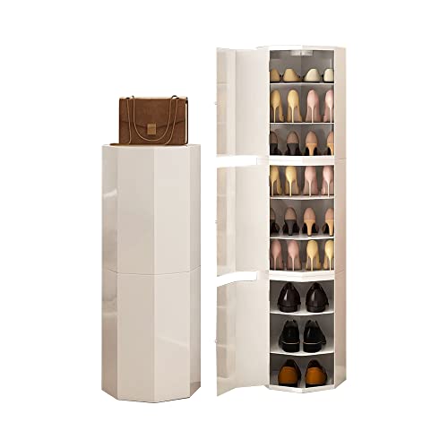 360° drehbares hohes achteckiges Schuhregal, freistehend, drehbar, für Schrank und Eingangsbereich, platzsparendes Lazy Susan-Design, modernes Weiß, 35 cm 360° drehbares hohes achteckiges Schuhregal, freistehend, drehbar, für Schrank und Eingangsbereich, platzsparendes Lazy Susan-Design, modernes Weiß, 35 cm von Generisch