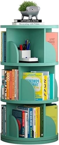 360° kreatives drehbares Bücherregal – innovativer platzsparender Buchturm mit modernem Design – Organisieren Sie Ihre Bücher mit Stil (Farbe: Grün, Größe: 46 x 95 cm) von Generisch