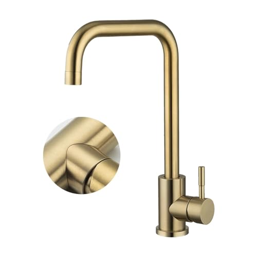 360 ° schwenkbare Küchenspüle Armatur gebürstet Gold – Deckmontage Heiß- und Kaltwasser-Mischbatterie Modern Stilvolles Kran-Design & einfach zu installieren für moderne Küchen 360 ° schwenkbare Küchenspüle Armatur gebürstet Gold – Deckmontage Heiß- und Kaltwasser-Mischbatterie Modern Stilvolles Kran-Design & einfach zu installieren für moderne Küchen von Generisch