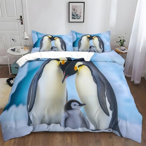 3D Bettbezug Pinguin Küken Thema Weiß Bettbezug 135 x 200 cm+2 Kissenbezug 80×80 cm Kinder Jugendliche Erwachsene Bettwäsche Deckung Set mit Reißverschluss Weich 3D Bettbezug Pinguin Küken Thema Weiß Bettbezug 135 x 200 cm+2 Kissenbezug 80×80 cm Kinder Jugendliche Erwachsene Bettwäsche Deckung Set mit Reißverschluss Weich von Generisch