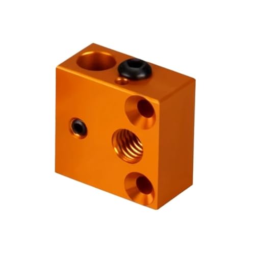 3D-Druckerteile Hotend-Heizblock-Kühlkörper Aluminiumlegierung Messingheizung for CR10S Ender3 Extruder Hot End(1pc Gold Block) von Generisch