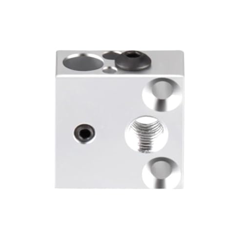 3D-Druckerteile Hotend-Heizblock-Kühlkörper Aluminiumlegierung Messingheizung for CR10S Ender3 Extruder Hot End(1pc Silver Block) von Generisch