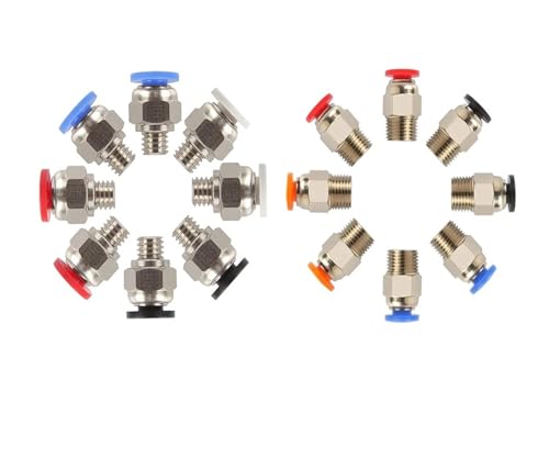 3D-Druckerteile PC4-01 Schnellverbinder Pneumatische Armaturen Anschluss 4 * 2 Fütterung PTFE for E3dv6 Hotend 1,75mm Filament(Blue 01 4pcs) von Generisch