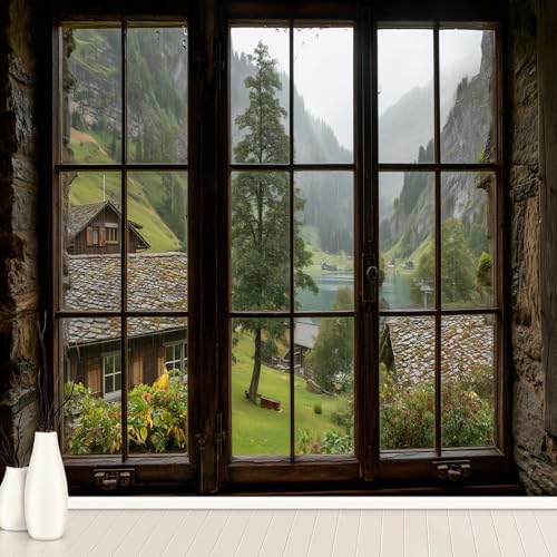 3D Fensterblick Baum Bergdorf Tapete Selbstklebende Fototapete Natur Ausblick Wald Tapeten Schönes Luxus Wandtapete Vinyl Wasserdicht Wandaufkleber für Wohnzimmer Schlafzimmer Küchen 350x260 cm 3D Fensterblick Baum Bergdorf Tapete Selbstklebende Fototapete Natur Ausblick Wald Tapeten Schönes Luxus Wandtapete Vinyl Wasserdicht Wandaufkleber für Wohnzimmer Schlafzimmer Küchen 350x260 cm von Generisch