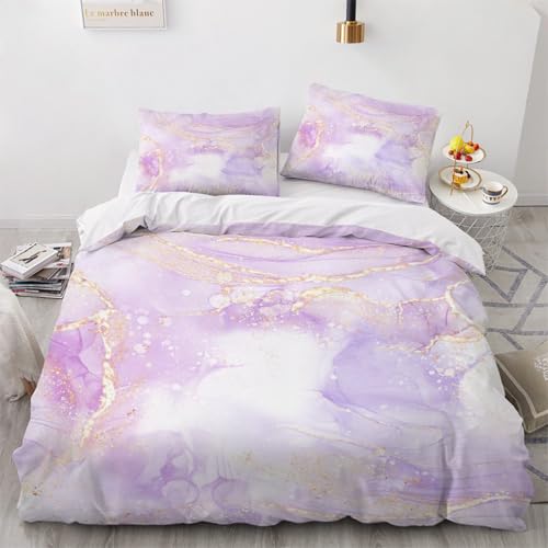 3D Marmor Bettwäsche 135x200x2 cm 4teilig Marmor Bettbezug mit Reißverschluss 100% Mikrofaser Leicht Atmungsaktive Bettwaren Set mit 2 Kissenbezüge 80x80（Muster 3-20） von Generisch