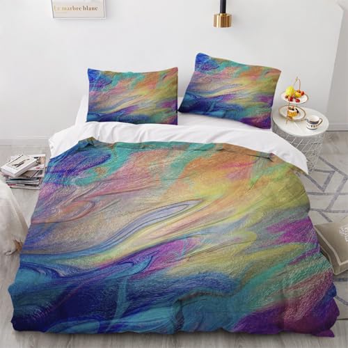 3D Marmor Bettwäsche 135x200x2 cm 4teilig Marmor Bettbezug mit Reißverschluss 100% Mikrofaser Leicht Atmungsaktive Bettwaren Set mit 2 Kissenbezüge 80x80（Muster 5-15） von Generisch