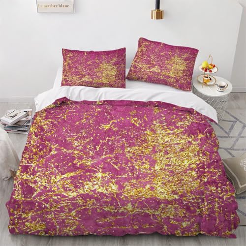 3D Marmor Bettwäsche 135x200x2 cm 4teilig Marmor Bettbezug mit Reißverschluss 100% Mikrofaser Leicht Atmungsaktive Bettwaren Set mit 2 Kissenbezüge 80x80（Muster 5-16） von Generisch
