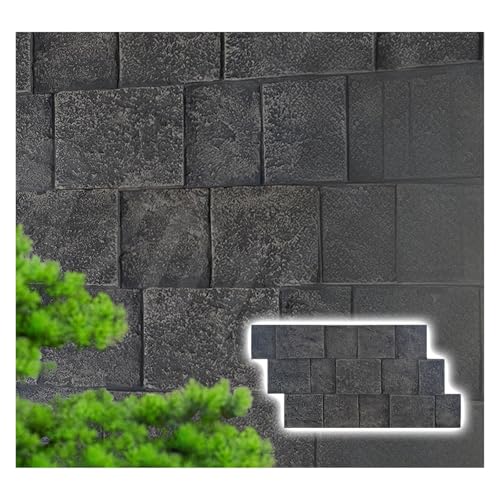 3D-PU-Wandpaneele Für Villa/Innenhof, Dekorative – Schwarze, Wasserdichte Wandfliesen, 1, 3, 5, 8, 10, 15 Stück – 3D-Wandverkleidung Mit Kunststeineffekt(10 pcs) von Generisch