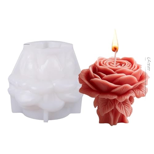 3D Rose Pillar Kerze Silikon form DIY Geometrische Blumen säule Kerzen putz Ornament Form Hochzeits dekor von Generisch