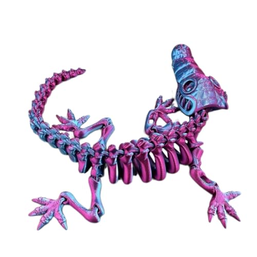 3D Skelett Krokodil, Bewegliche Skull Krokodil Figur, 3D Printed Skelett Krokodil Modell Büro Schreibtisch Deko von Generisch