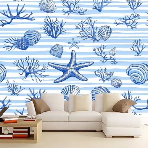 3D Vliestapete blauer Seestern Muschel Koralle 500x280 cm Fototapete, Wanddeko, Wandbild, Wandtapete, Vlies Tapete, Wohnzimmer Schlafzimmer Büro Flur Wand Dekoration 3D Vliestapete blauer Seestern Muschel Koralle 500x280 cm Fototapete, Wanddeko, Wandbild, Wandtapete, Vlies Tapete, Wohnzimmer Schlafzimmer Büro Flur Wand Dekoration von Generisch