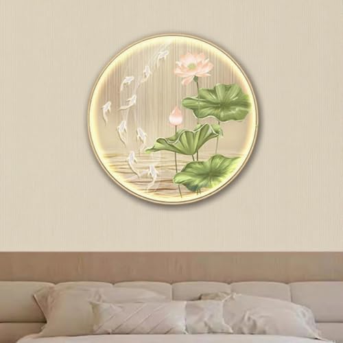 3D Wandkunst Dekor, Fisch Lotus Metallskulptur mit Licht, Fernbedienung und USB-Schnittstelle, Wandlampe für Hauseingang Korridor 3D Wandkunst Dekor, Fisch Lotus Metallskulptur mit Licht, Fernbedienung und USB-Schnittstelle, Wandlampe für Hauseingang Korridor von Generisch
