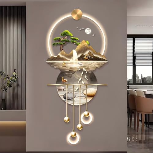 3D Wandkunst Dekoration - LED Wandskulpturen, Feng Shui Kunst für Haus und Korridor, Dekorative Wandleuchte Skulptur 3D Wandkunst Dekoration - LED Wandskulpturen, Feng Shui Kunst für Haus und Korridor, Dekorative Wandleuchte Skulptur von Generisch