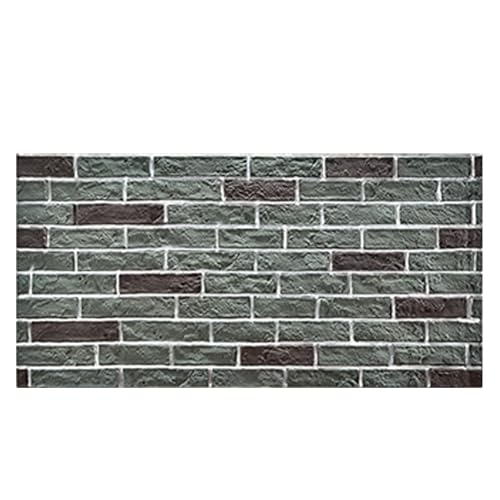 3D-Wandpaneele Aus Ziegelimitat, Grau, Grün, Blau, Bauernhausstil – Wandverkleidung, Wasserdicht – Leicht Zu Reinigende Wandleistenpaneele Für Kinderzimmer, Villa(Green-2,10 pack) von Generisch