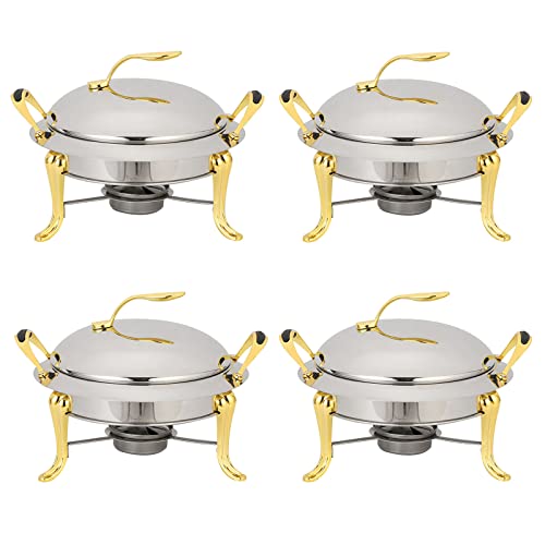 3L Chafing Dish Set, Full Size Stainless Steel Round Buffet Server with Pans, Lid and Fuel Holders, for Catering Party Wedding Dinner Food Warmer von Generisch