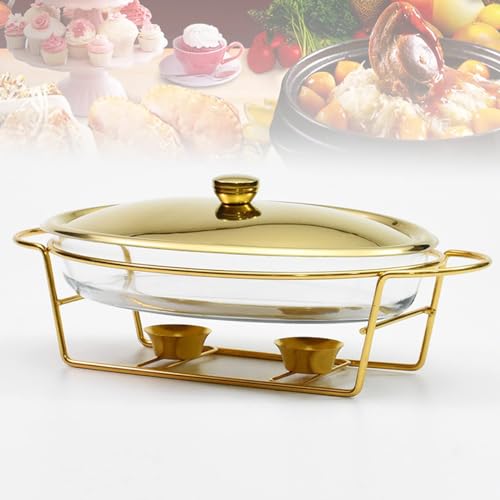 3L Speisenwärmer Buffet Set mit Glastopf und Edelstahlständer für Catering, Partys und Veranstaltungen 3L Speisenwärmer Buffet Set mit Glastopf und Edelstahlständer für Catering, Partys und Veranstaltungen von Generisch