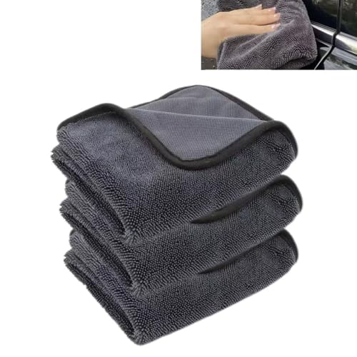 3er Pack Mikrofaser Trockentuch, Super Saugfähige Wundertücher für Dusche & Bad, XXL Quick-Dry Handtuch, Auto & Haushalt (40x60cm, 600gsm) (Large) von Generisch