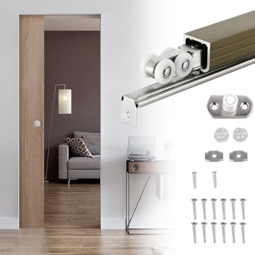 4/6/8/12 Rollen Schiebetürschiene – oben montierte Taschentürschiene Hardware zum Umgehen von Kleiderschrank – 4,6 m Innentürsystem von Generisch