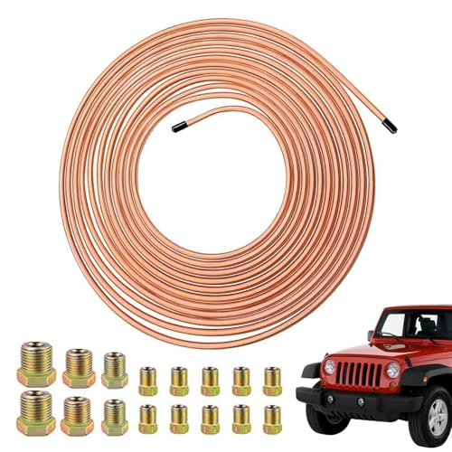4,76 mm Bremsleitung Schlauch - 7,62m Bremsleitung Rolle Anschluss-Set,Auto Reparatur Werkzeug flexible Schlauchrolle Anschlüsse und Verbinder für Automobil Getriebesystem Fahrzeug Haushalt und Indust von Generisch