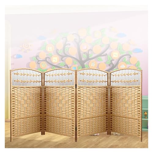 4–6 Paneele, Kurzes Raumteilerpaneel, Faltbare Trennwand, Gewebter Verdunkelungs- Und Sichtschutz for Büro, Arbeitszimmer, Klassenzimmer(Yellow,31.49 x 15.74in-4 Pieces) von Generisch