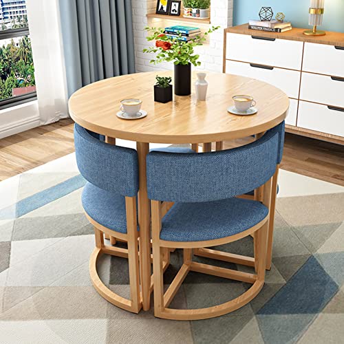 4 Personen Esstisch Set Frühstücks- & Konferenztisch mit Stühlen Moderne Esszimmermöbel Ideal für Home Office und Meetings von Generisch