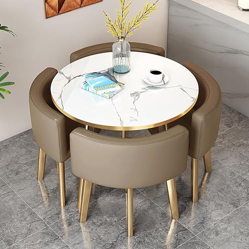 4 Personen Esszimmertisch und Stühle Set Rund/Quadratisch Konferenztisch für Büro & Empfang Stilvolle Business Verhandlungsmöbel für Küche & Esszimmer 4 Personen Esszimmertisch und Stühle Set Rund/Quadratisch Konferenztisch für Büro & Empfang Stilvolle Business Verhandlungsmöbel für Küche & Esszimmer von Generisch