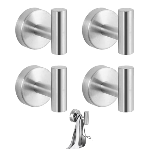 4 Stück Badezimmer Saugnapf Haken Saugnäpfe Gewinde Hooks Handtuchhaken (Silber) von Generisch