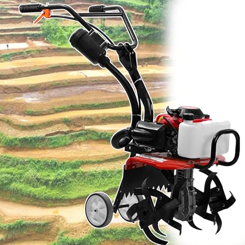 4-Takt Benzin-Gartenfräse, leichter kompakter Grubber mit leistungsstarkem Motor und sicheren Griffen für effizientes Bodenpflügen und Rasenpflege von Generisch