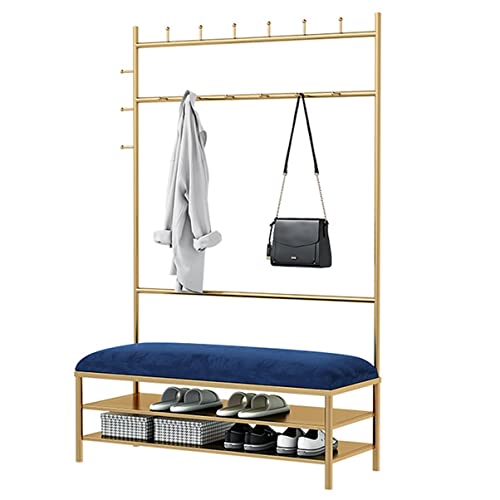 4-in-1-Garderobe für den Eingangsbereich und Schuhaufbewahrung mit Haken, Wechselhocker & Wäscheständer für Flur, Schlafzimmer – Stilvolles Gold-Finish, 80 cm 4-in-1-Garderobe für den Eingangsbereich und Schuhaufbewahrung mit Haken, Wechselhocker & Wäscheständer für Flur, Schlafzimmer – Stilvolles Gold-Finish, 80 cm von Generisch