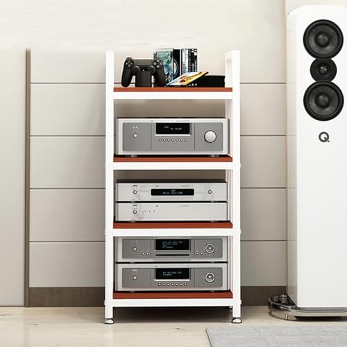 4-lagiges HiFi-Eckregal – robuster AV-Media-Ständer für Verstärker, Lautsprecher und Plattenspieler – 400 kg Kapazität Entertainment Center & CD-Rack-System von Generisch