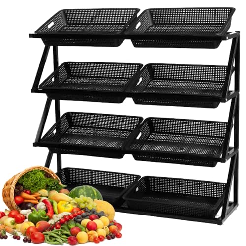 4-stöckiger Aufbewahrungs-Organizer, platzsparende Lösung für Küche und Supermarkt, ideal für Obst, Gemüse und Snacks 4-stöckiger Aufbewahrungs-Organizer, platzsparende Lösung für Küche und Supermarkt, ideal für Obst, Gemüse und Snacks von Generisch