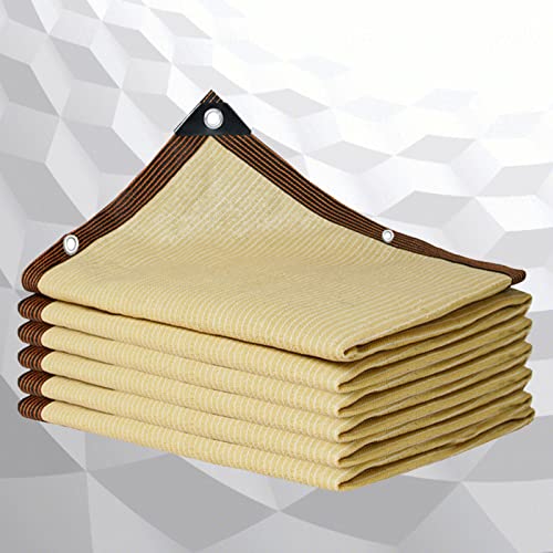 4 x 6 m beiger Schattenstoff, UV-Schutz, Sonnensegel, rechteckig, für Garten, Terrasse, Gewächshaus, Innenhöfe, atmungsaktives Netzgewebe von Generisch
