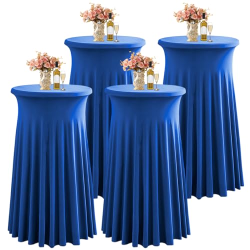 4 x blaue Tischdecken mit hoher Oberseite, 81,3 x 109,3 cm, Stretch-Spandex-Cocktailröcke mit gewellten Vorhängen für Hochzeitsfeiern und Banketttische 4 x blaue Tischdecken mit hoher Oberseite, 81,3 x 109,3 cm, Stretch-Spandex-Cocktailröcke mit gewellten Vorhängen für Hochzeitsfeiern und Banketttische von Generisch