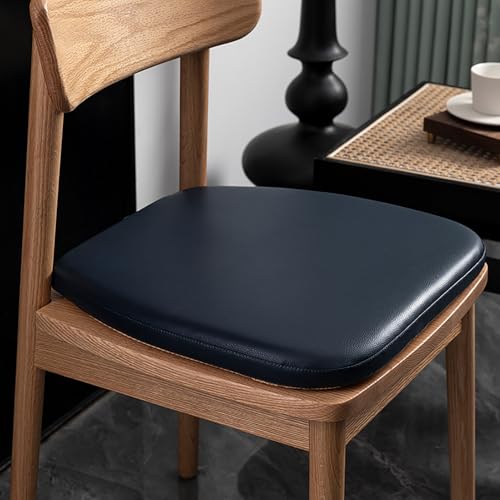 4 x wasserdichte Sitzkissen aus PU-Leder für Küchenstühle (40,6 x 43,2 cm), bequeme, rutschfeste Pads mit Bändern für einfache Pflege, perfekt für Esszimmer und Küche von Generisch
