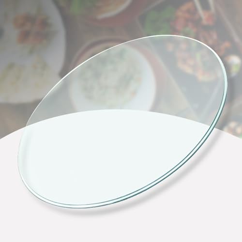 40 45 50 80cm Tischplatte aus Gehärtetem Glas, Transparent Glasplatte Runde Glastischplatte mit Polierte Kante, Hohe Härte, Schlagfest(19inch/48cm) von Generisch