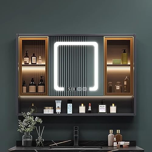 40 Rechteckige LED-Leuchten Badezimmer Spiegelschrank Anti-Beschlag Kosmetikspiegel mit Ablage - Einbau- oder Oberflächenwandhalterung, Smart Defogging Technologie 40 Rechteckige LED-Leuchten Badezimmer Spiegelschrank Anti-Beschlag Kosmetikspiegel mit Ablage - Einbau- oder Oberflächenwandhalterung, Smart Defogging Technologie von Generisch