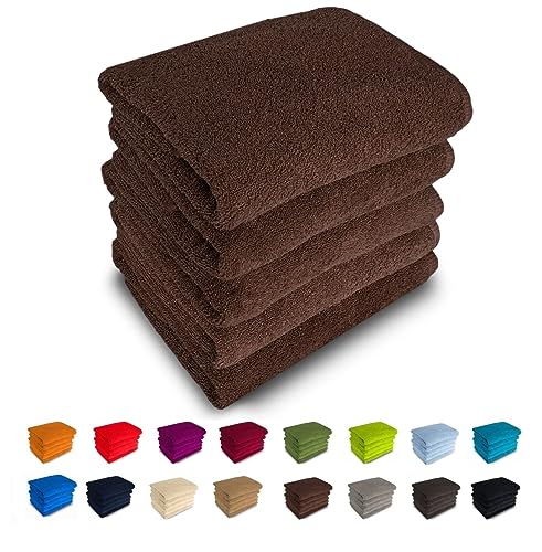 400g/m² Handtücher 100% Baumwolle Handtuch 50x100, Gästetuch 30x50, Duschtuch 70x140, Badematte 50x70, 14 tolle Farben (Duschtuch 70 cm x 140 cm, braun - 26) von Generisch