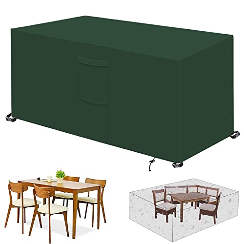 420D Oxford Gewebe Gartenmöbel Abdeckung - Wasserdicht UV-beständig Rechteckig Tisch & Stuhl Schutz für den Außenbereich - Grün 160x130x90cm (LxBxH) von Generisch
