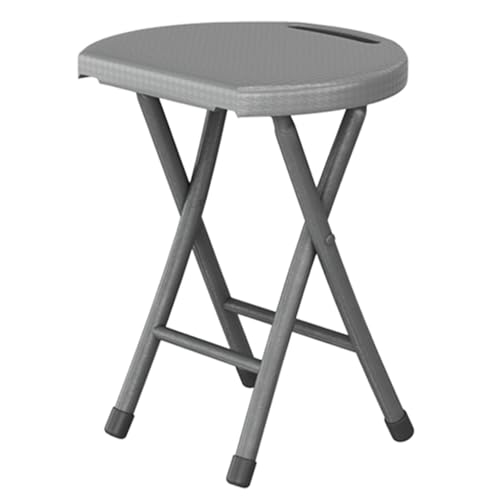 45,7 cm Klapphocker, tragbar, 100 kg Kapazität, faltbarer Stuhl mit Griff, leichte Sitzgelegenheit für drinnen und draußen, für Erwachsene, grau, kompaktes Design für einfache Lagerung von Generisch