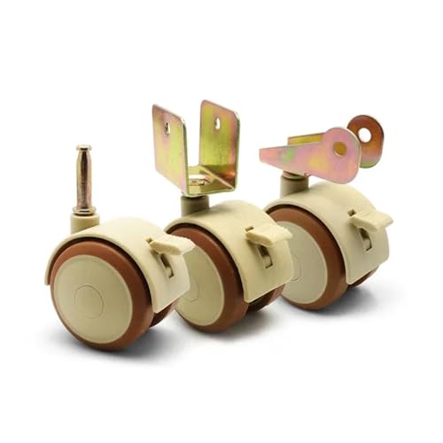 4Pcs 2'' Möbel Krippe Swivel Rollen Schrank Klemme mit Bremse Räder Möbel unterstützung Bein(Orange) von Generisch