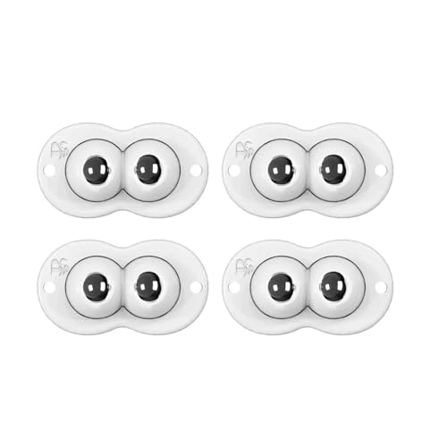 4Pcs Selbst-Adhesive Möbel Universal Pulley Rotierenden Räder 4 Perlen Ball(2 Beads White 4pcs) von Generisch