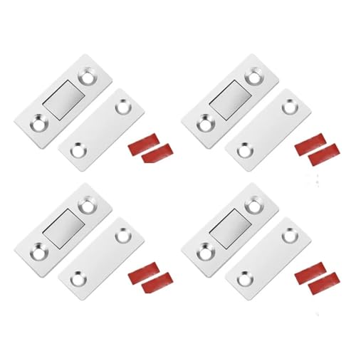 4er-Pack Türschlösser Schranktürschlösser Ultradünne unsichtbare Metallmagnete Starke magnetische Stanzfreie Geeignet for Kleiderschränke Möbelbeschläge(Silver) von Generisch