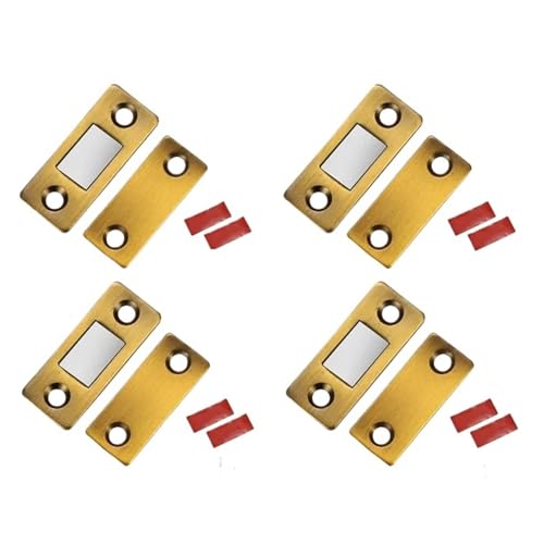 4er-Pack Türschlösser Schranktürschlösser Ultradünne unsichtbare Metallmagnete Starke magnetische Stanzfreie Geeignet for Kleiderschränke Möbelbeschläge(Yellow Bronze) von Generisch