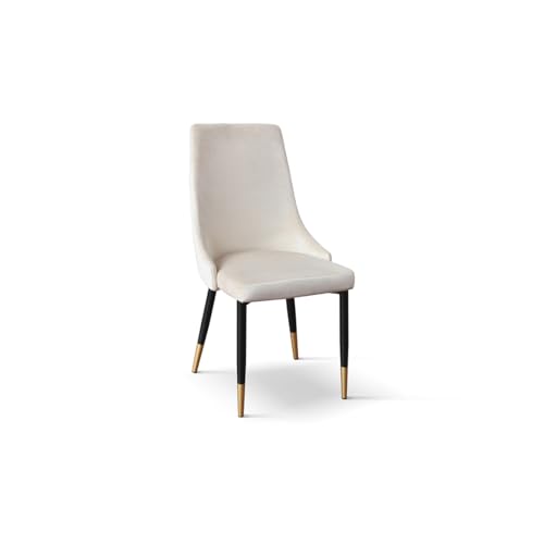 4er Set Beige Gepolsterter Metall Esszimmerstühle Küchenstühle für Esstisch Modernes Design Bequem 40x43x93cm Perfekt für Zuhause & Restaurant von Generisch