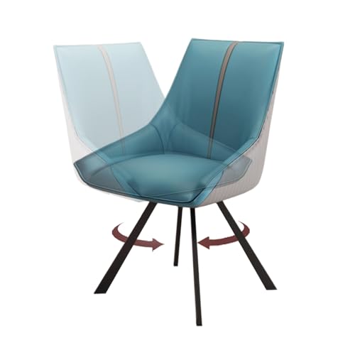 4er Set Blau Moderne Drehstuhl Esszimmerstühle Kunstleder Polsterung Hohe Rückenlehne mit gewelltem Design Anti-Katzen Krallen Stilvolle Küchenmöbel für Esszimmer 4er Set Blau Moderne Drehstuhl Esszimmerstühle Kunstleder Polsterung Hohe Rückenlehne mit gewelltem Design Anti-Katzen Krallen Stilvolle Küchenmöbel für Esszimmer von Generisch