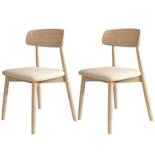 4er Set Esszimmerstühle aus Massivholz, einfach & vielseitig, ideal für Esszimmer, Wohnzimmer & Schminktisch, hellkhaki Polsterung mit Holzgestell, 2-teiliges Set von Generisch