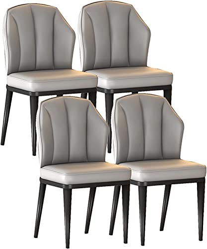 4er Set Mid-Century Moderne Küchenstühle mit Kissen, Seitenbeine aus Karbonstahl, bequeme PU-Polsterung, stilvolle Esszimmermöbel 4er Set Mid-Century Moderne Küchenstühle mit Kissen, Seitenbeine aus Karbonstahl, bequeme PU-Polsterung, stilvolle Esszimmermöbel von Generisch